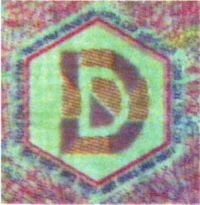 Рис. 93. Совмещенное изображение на поддельной банкноте 1000 марок Германии (вид на просвет).